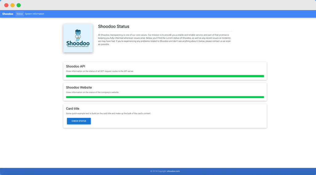 shoodoo status page